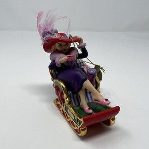 Danbury Mint 2007 Red Hat Society Christmas Ornament Winter Sleigh